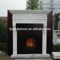 Large high indoor fireplace mantel used carved marble stone ornament villa
